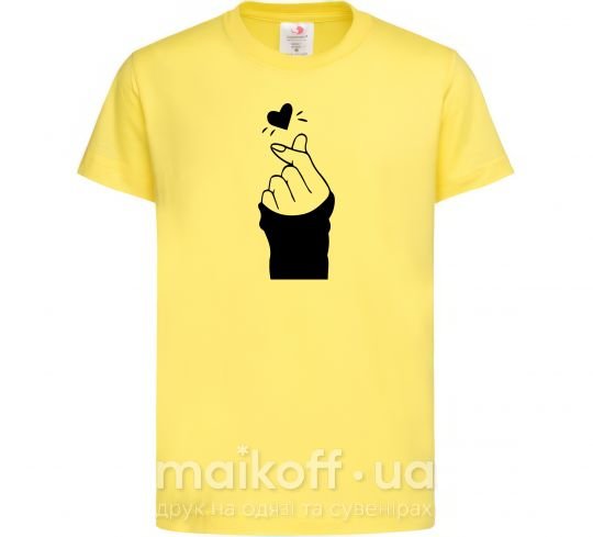Детская футболка Седце із пальців Лимонный фото