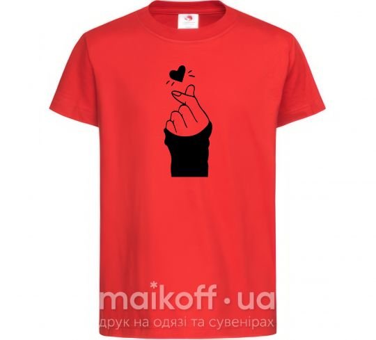 Детская футболка Седце із пальців Красный фото