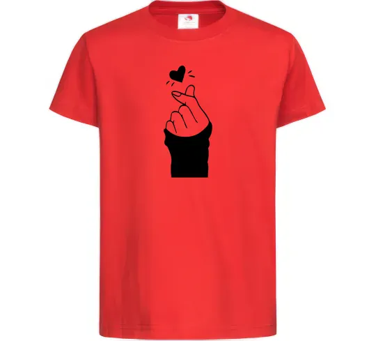 Дитяча футболка Седце із пальців Червоний фото