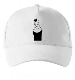 Кепка Седце із пальців Білий фото