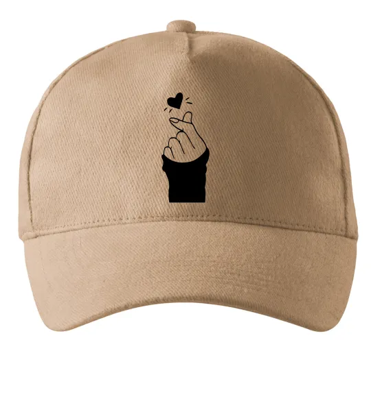 Кепка Седце із пальців Пісочний фото