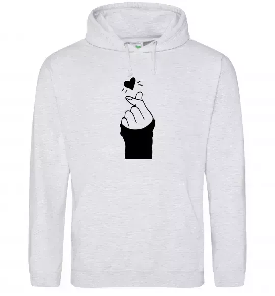 Жіноча толстовка (худі) Седце із пальців Сірий меланж фото