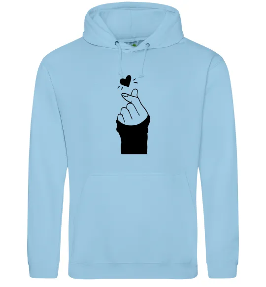 Женская толстовка (худи) Седце із пальців Голубой фото