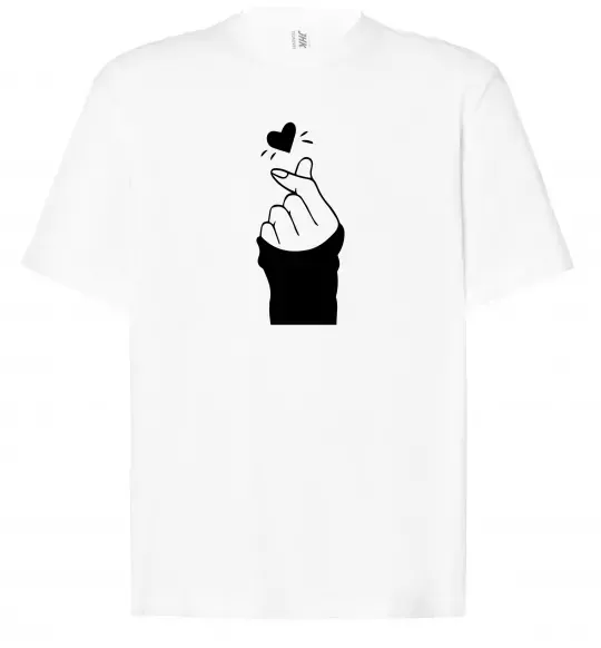 Футболка Оверсайз Седце із пальців Білий фото