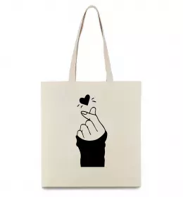 Еко-сумка Седце із пальців Бежевий фото