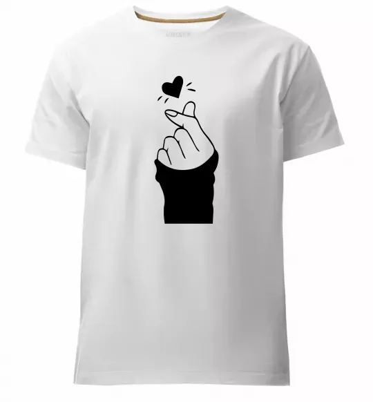 Мужская премиум футболка Седце із пальців Белый фото