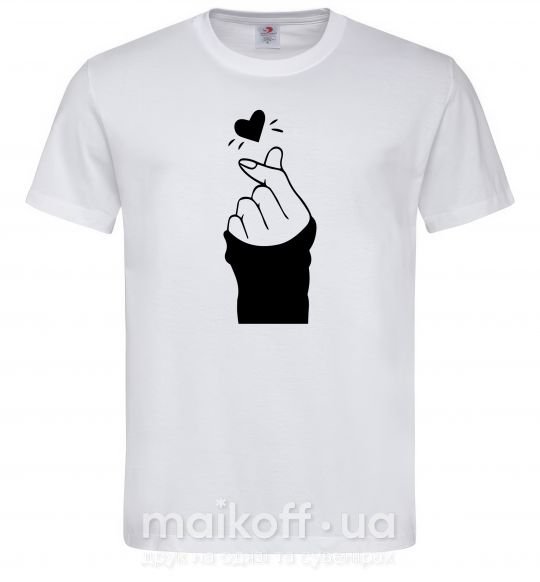 Мужская футболка Седце із пальців Белый фото