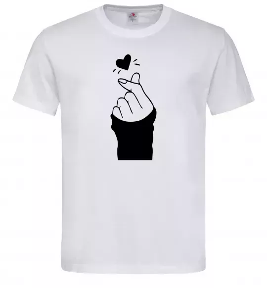 Чоловіча футболка Седце із пальців Білий фото