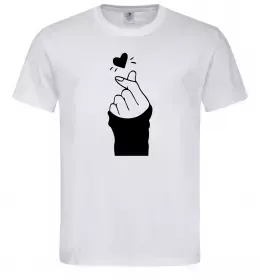 Мужская футболка Седце із пальців Белый фото
