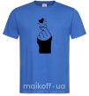 Чоловіча футболка Седце із пальців Яскраво-синій фото