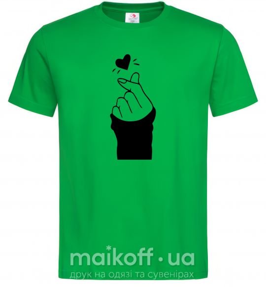Мужская футболка Седце із пальців Зеленый фото