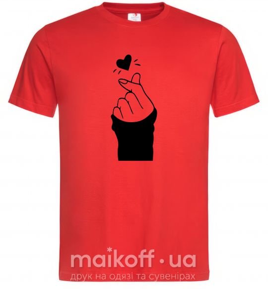 Мужская футболка Седце із пальців Красный фото
