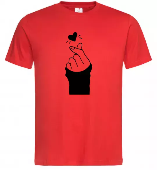 Чоловіча футболка Седце із пальців Червоний фото