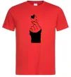 Чоловіча футболка Седце із пальців Червоний фото