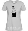 Жіноча футболка Седце із пальців Сірий фото