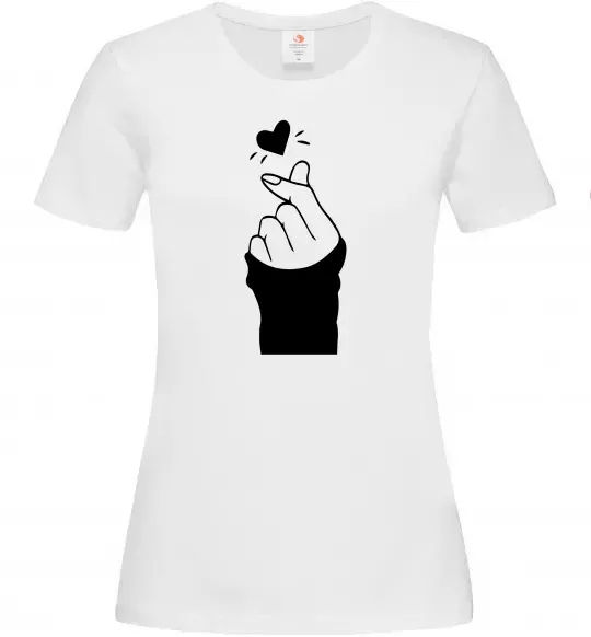 Жіноча футболка Седце із пальців Білий фото