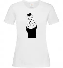 Жіноча футболка Седце із пальців Білий фото