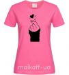 Женская футболка Седце із пальців Ярко-розовый фото