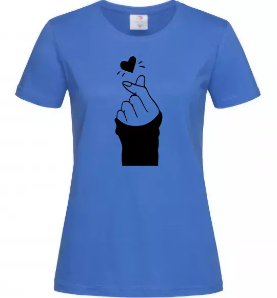 Жіноча футболка Седце із пальців Яскраво-синій фото