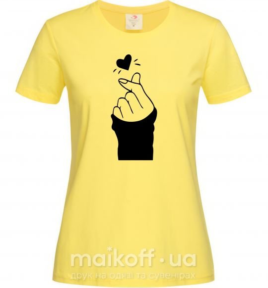Жіноча футболка Седце із пальців Лимонний фото