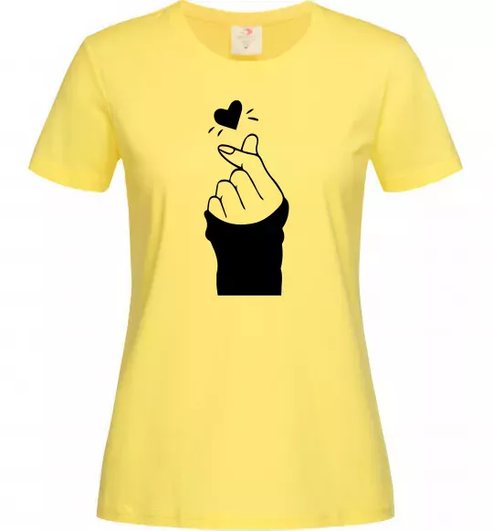 Жіноча футболка Седце із пальців Лимонний фото