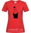 Жіноча футболка Седце із пальців Червоний фото