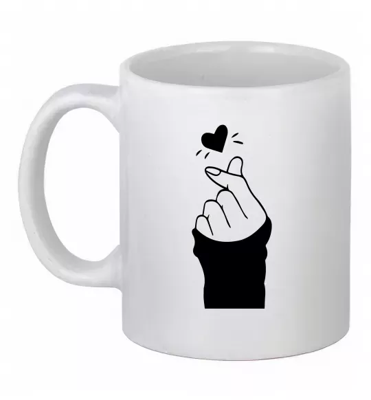 Чашка керамическая Седце із пальців Белый фото