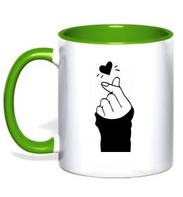 Чашка с цветной ручкой Седце із пальців Чашка с цветной ручкой Седце із пальців