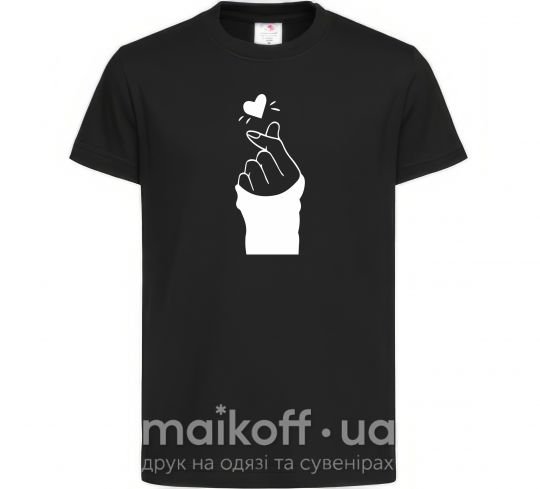 Детская футболка Седце із пальців Черный фото