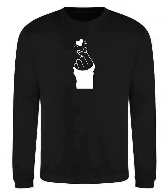 Свитшот Седце із пальців Черный фото