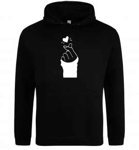 Чоловіча толстовка (худі) Седце із пальців Чорний фото