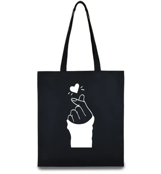 Эко-сумка Седце із пальців Черный фото