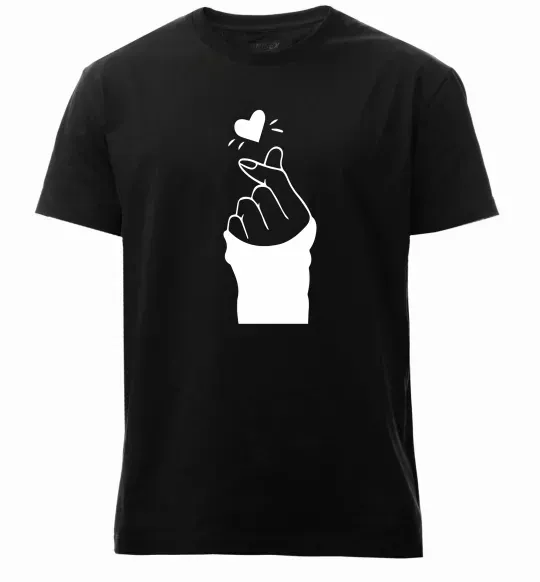 Мужская премиум футболка Седце із пальців Черный фото