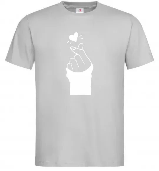 Чоловіча футболка Седце із пальців Сірий фото