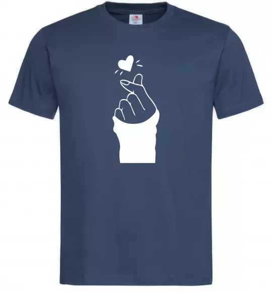 Чоловіча футболка Седце із пальців Темно-синій фото