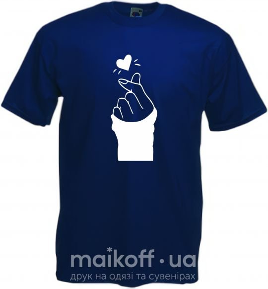 Чоловіча футболка Седце із пальців Глибокий темно-синій фото