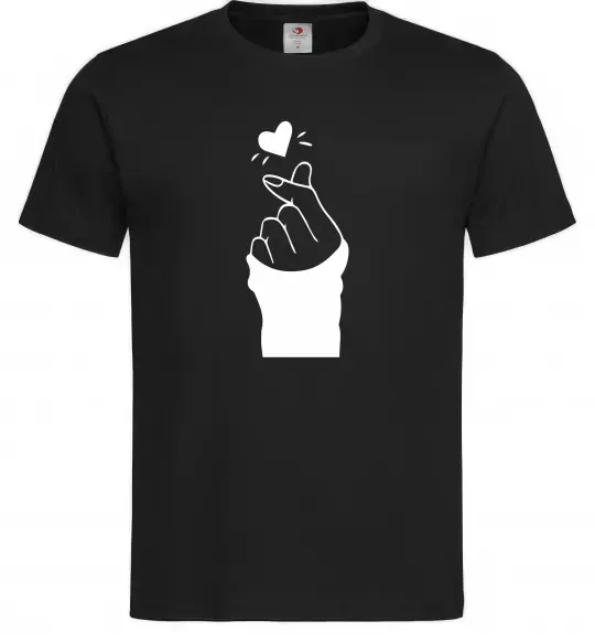 Чоловіча футболка Седце із пальців Чорний фото