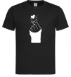 Чоловіча футболка Седце із пальців Чорний фото