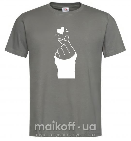 Чоловіча футболка Седце із пальців Графіт фото