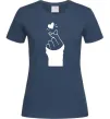 Жіноча футболка Седце із пальців Темно-синій фото