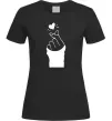 Жіноча футболка Седце із пальців Чорний фото