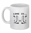 Чашка керамическая LOVE IS... (DYNO) Белый фото