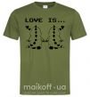 Мужская футболка LOVE IS... (DYNO) Оливковый фото