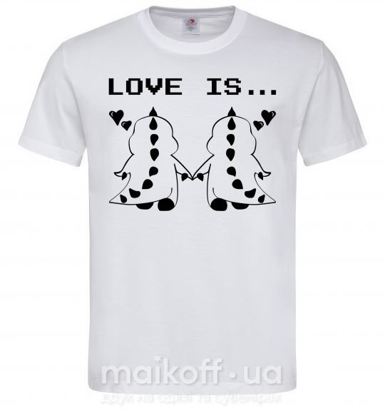 Чоловіча футболка LOVE IS... (DYNO) Білий фото