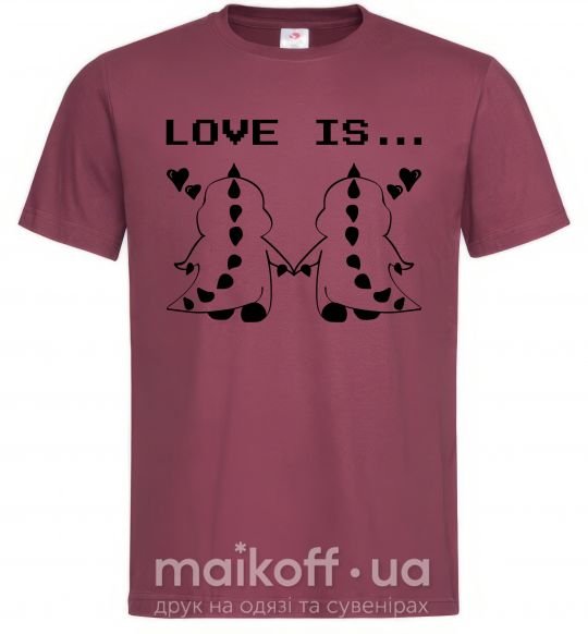 Чоловіча футболка LOVE IS... (DYNO) Бордовий фото