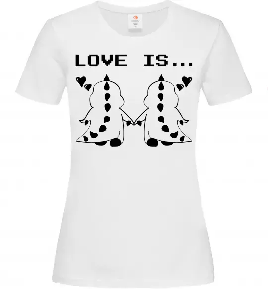Жіноча футболка LOVE IS... (DYNO) Білий фото
