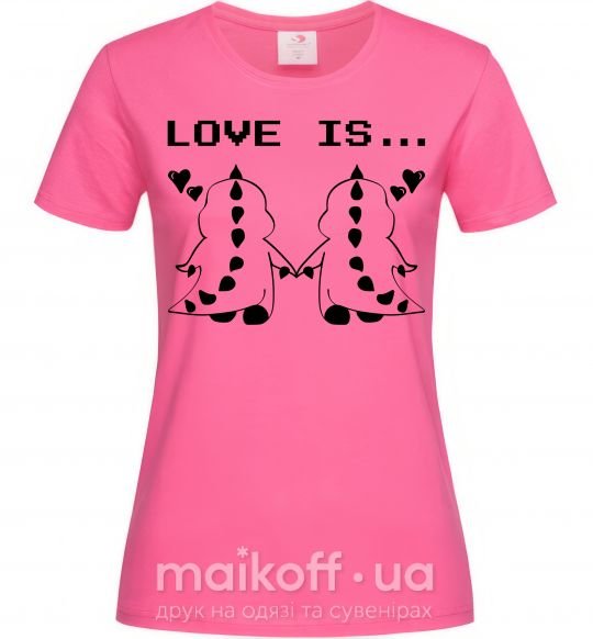 Жіноча футболка LOVE IS... (DYNO) Яскраво-рожевий фото