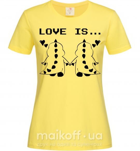 Женская футболка LOVE IS... (DYNO) Лимонный фото