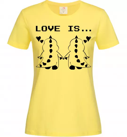 Жіноча футболка LOVE IS... (DYNO) Лимонний фото