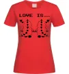 Жіноча футболка LOVE IS... (DYNO) Червоний Жіноча футболка LOVE IS... (DYNO) Червоний фото
